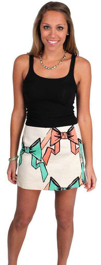 Bow Print Pique Skirt by Judith March - Country Club Prep