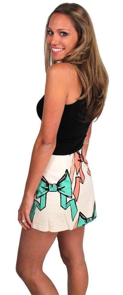 Bow Print Pique Skirt by Judith March - Country Club Prep