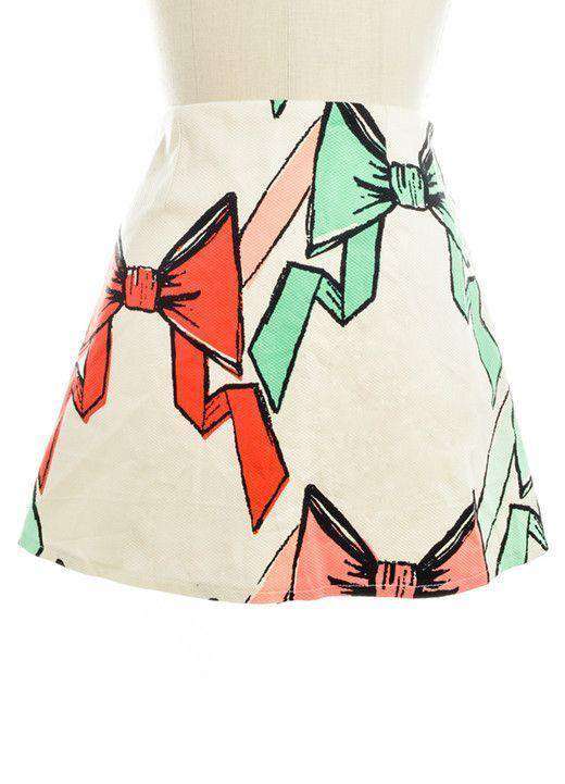 Bow Print Pique Skirt by Judith March - Country Club Prep