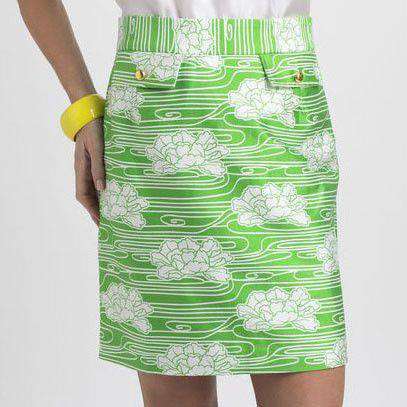 Brunch Skirt in Floral Green by Elizabeth McKay - Country Club Prep