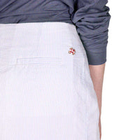 Cocktail Skirt in Blue Seeresucker by Castaway Clothing - Country Club Prep