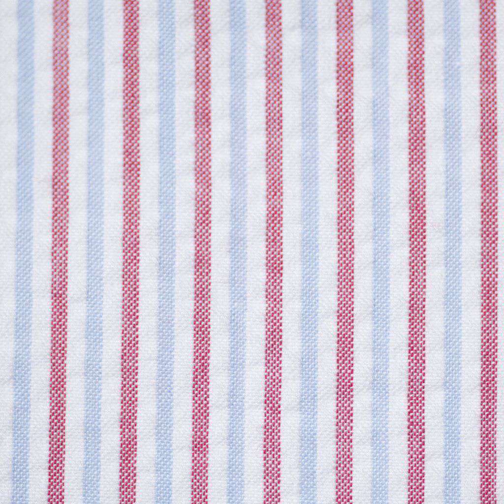 Cocktail Skirt in Red, White & Blue Seeresucker by Castaway Clothing - Country Club Prep
