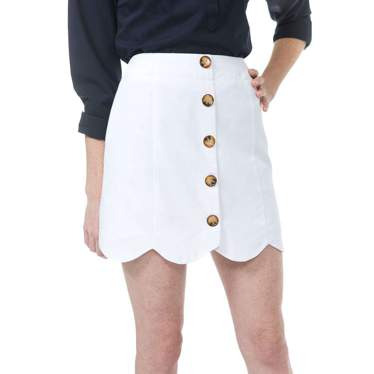 Dessie Skirt in White by Southern Proper - Country Club Prep