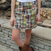 Lucy Skirt in Great Island Madras by Just Madras - Country Club Prep