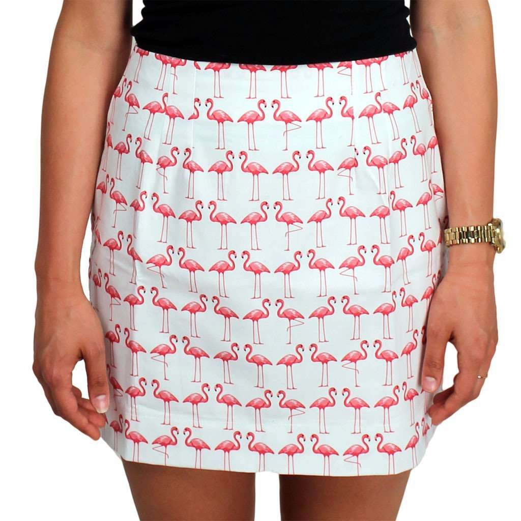 Lucy Skirt with Pink Flamingo by Just Madras - Country Club Prep
