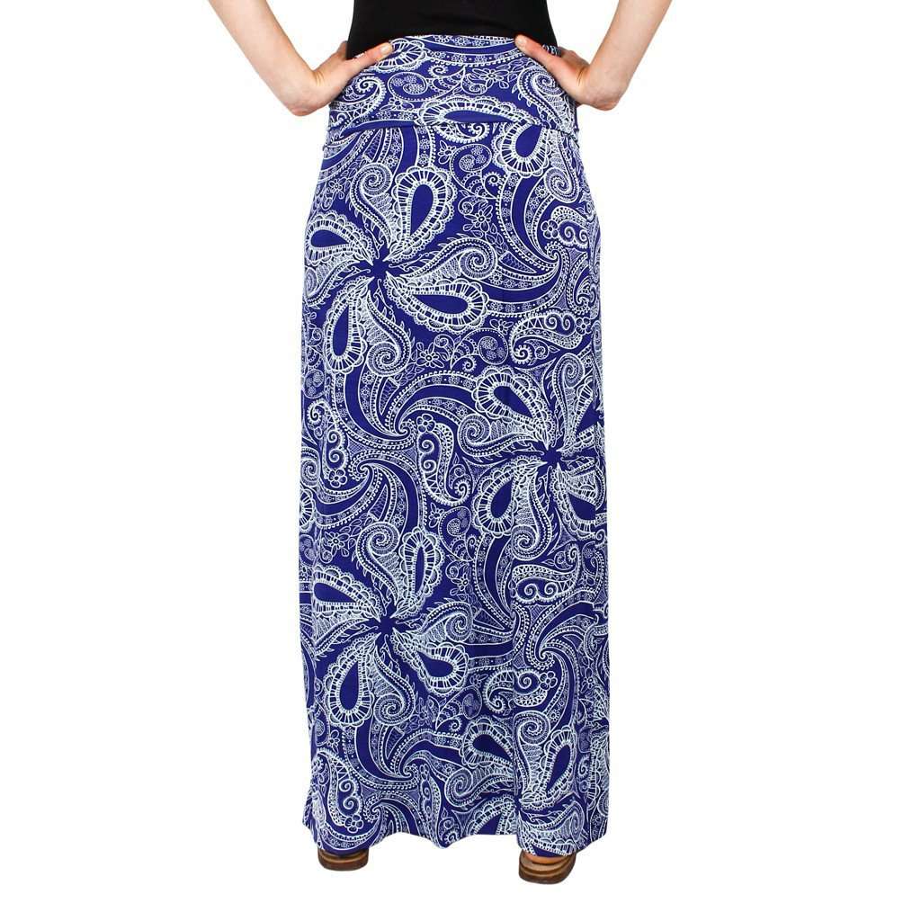 Maxi Skirt in Blue Paisley by Hiho - Country Club Prep