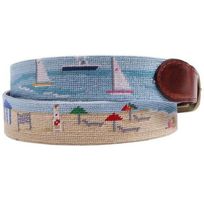 Beach Scene Needlepoint Belt by Smathers & Branson - Country Club Prep