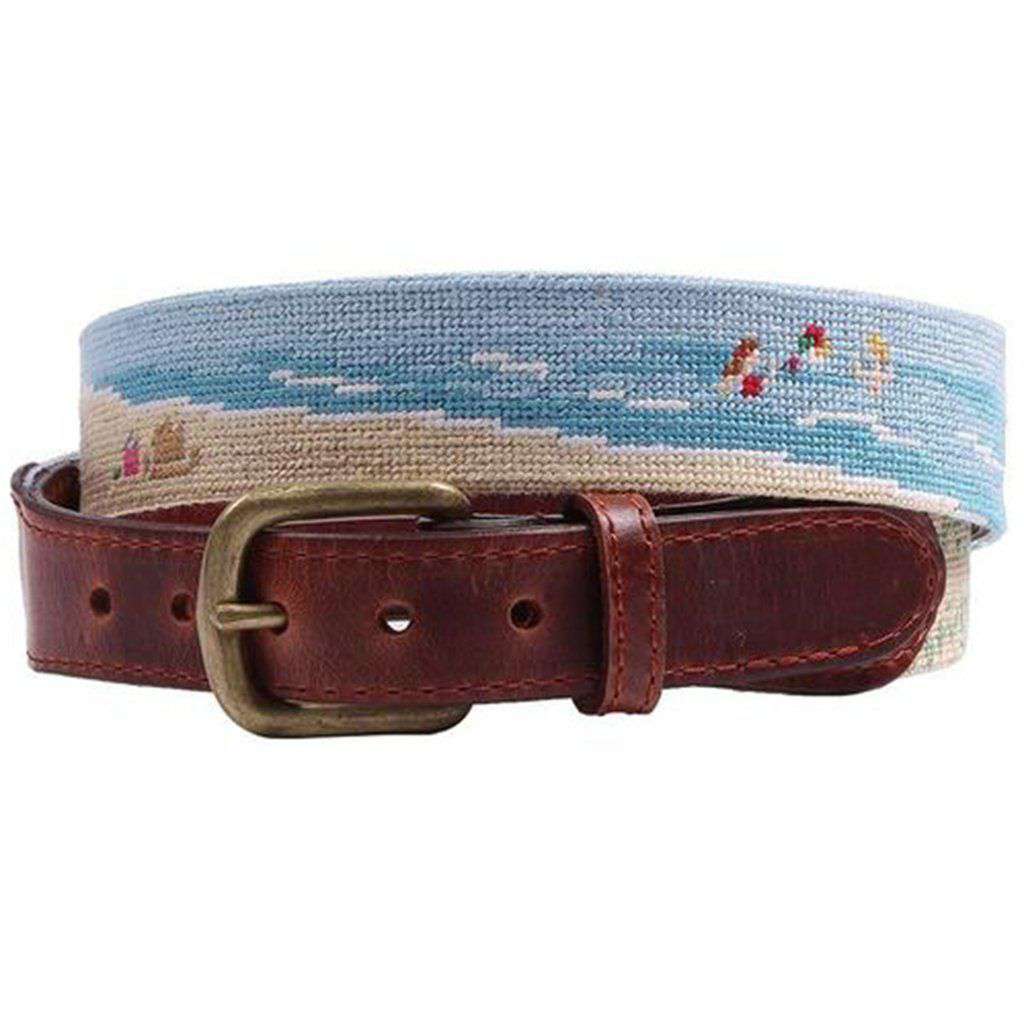 Beach Scene Needlepoint Belt by Smathers & Branson - Country Club Prep