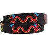 Dragons Needlepoint Belt in Black by Smathers & Branson - Country Club Prep