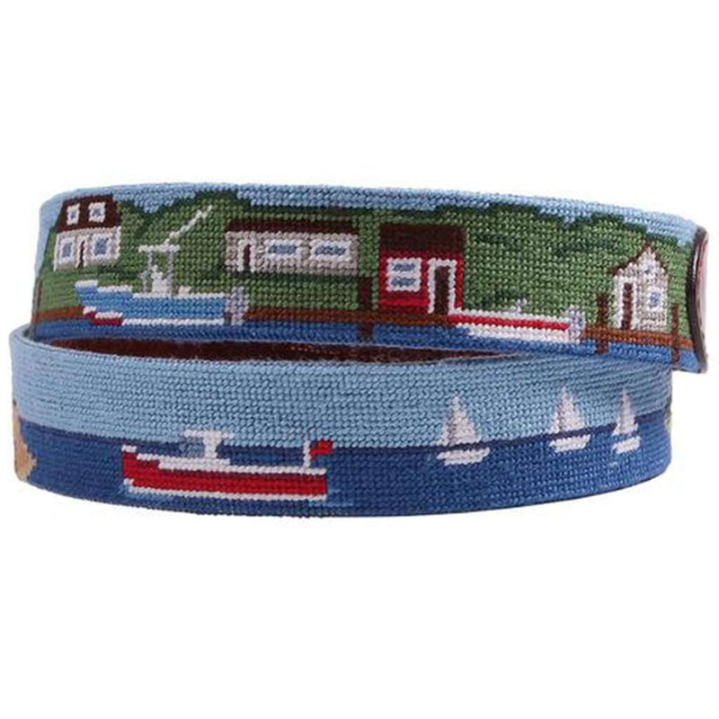 Harbor Scene Needlepoint Belt by Smathers & Branson - Country Club Prep