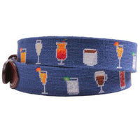 Morning Buzz Needlepoint Belt in Classic Navy by Smathers & Branson - Country Club Prep