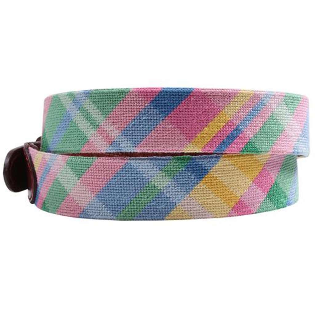 Spring Madras Needlepoint Belt by Smathers & Branson - Country Club Prep