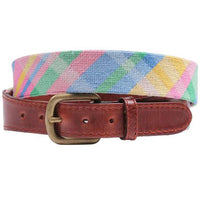 Spring Madras Needlepoint Belt by Smathers & Branson - Country Club Prep