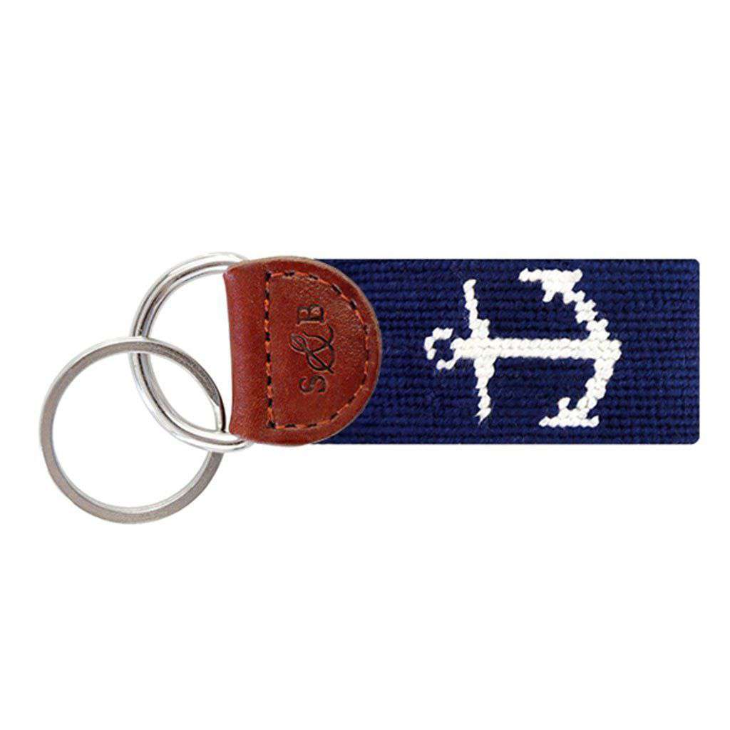 Anchor Needlepoint Key Fob in Dark Navy by Smathers & Branson - Country Club Prep