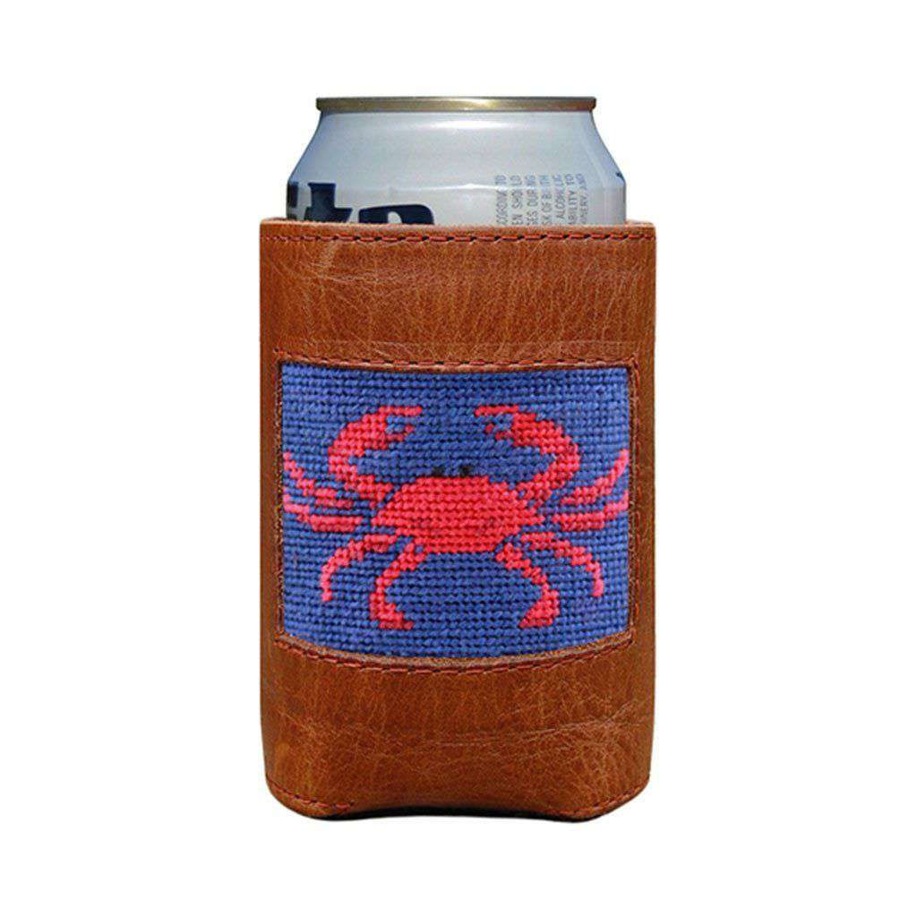 Crab Needlepoint Can Holder in Classic Navy by Smathers & Branson - Country Club Prep
