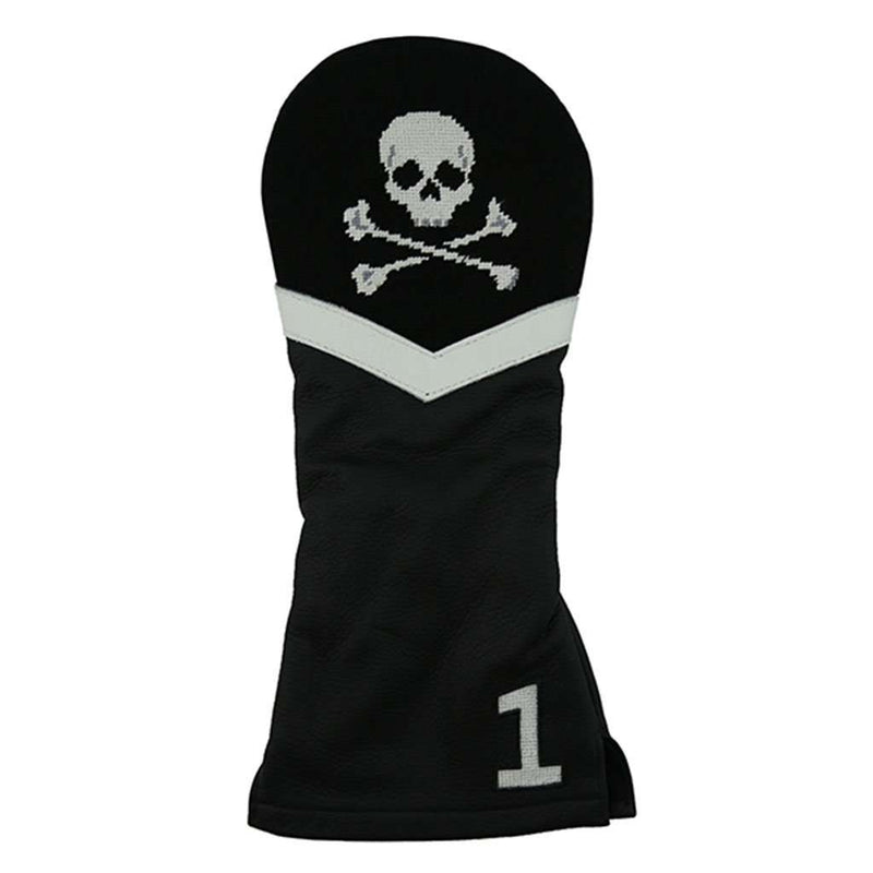 Jolly Roger Needlepoint Driver Headcover in Black by Smathers & Branson - Country Club Prep