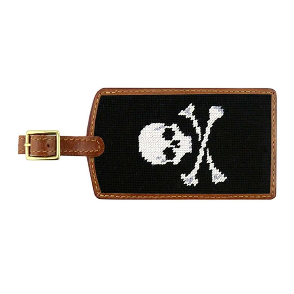 Jolly Roger Needlepoint Luggage Tag in Black by Smathers & Branson - Country Club Prep