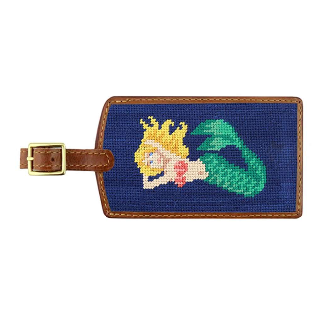 Mermaid Needlepoint Luggage Tag in Classic Navy by Smathers & Branson - Country Club Prep