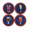 Morning Buzz Needlepoint Coasters in Classic Navy by Smathers & Branson - Country Club Prep
