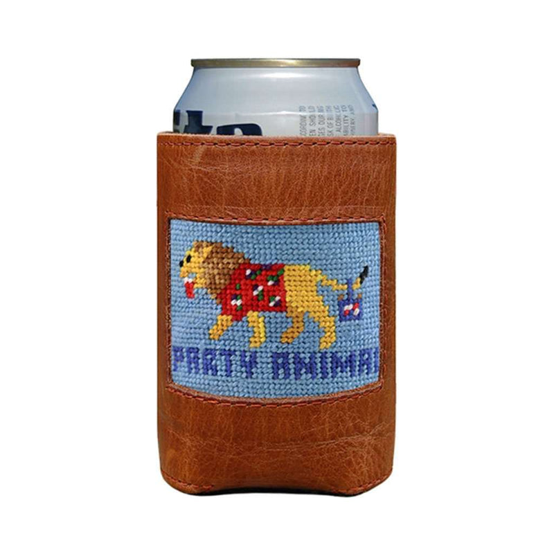 Party Animal Needlepoint Can Holder in Light Blue by Smathers & Branson - Country Club Prep
