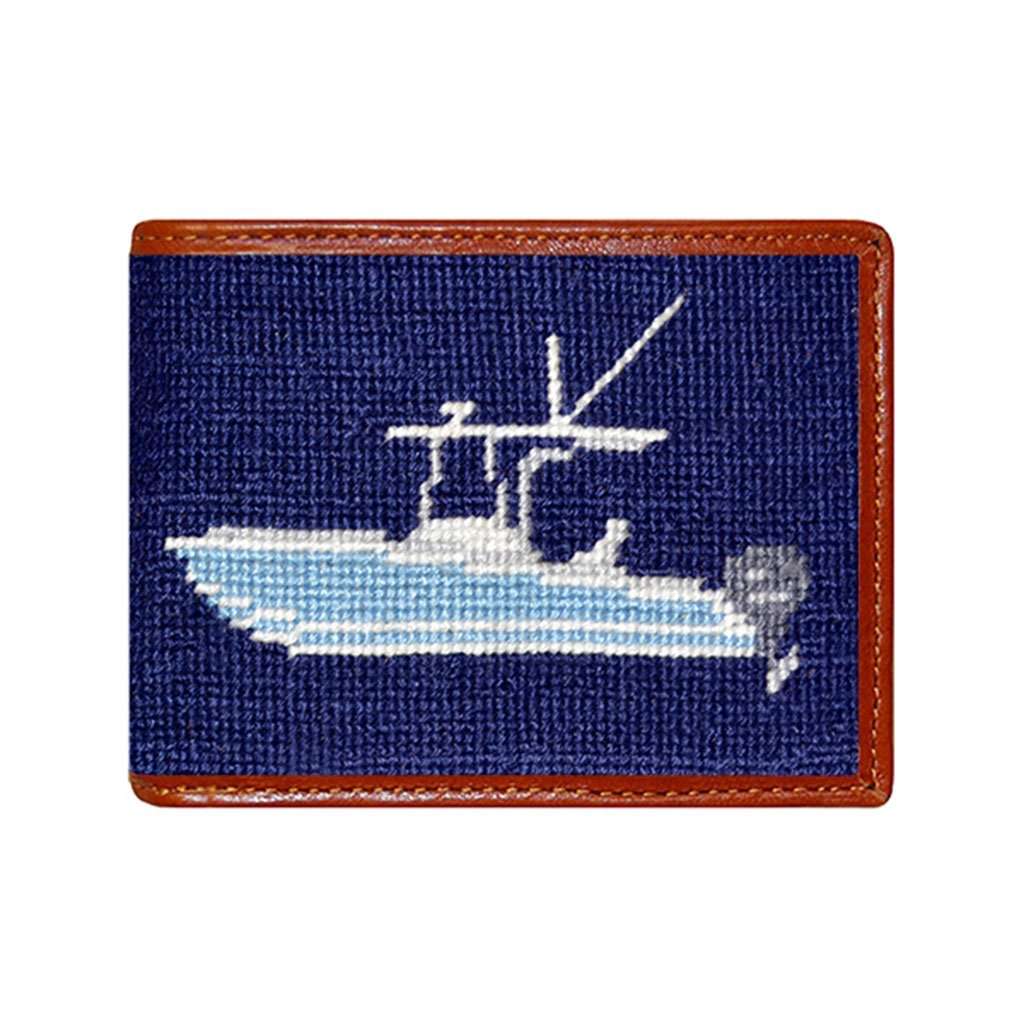 Power Boat Needlepoint Wallet in Dark Navy by Smathers & Branson - Country Club Prep