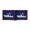 Power Boat Needlepoint Wallet in Dark Navy by Smathers & Branson - Country Club Prep