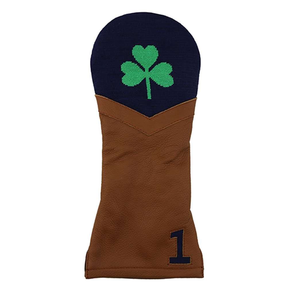 Shamrock Needlepoint Driver Headcover in Dark Navy by Smathers & Branson - Country Club Prep