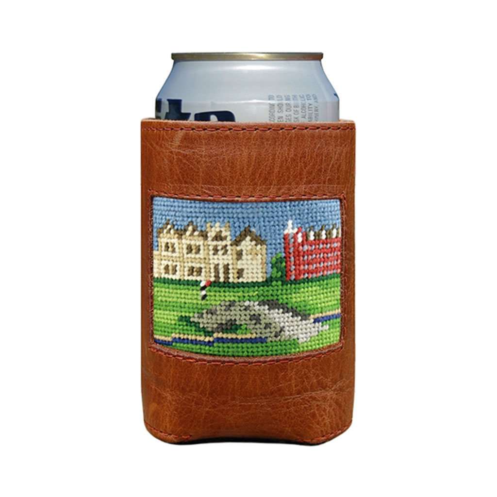 St Andrews Scene Needlepoint Can Holder by Smathers & Branson - Country Club Prep