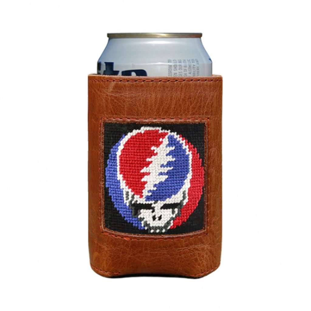 Steal Your Face Needlepoint Can Holder in Black by Smathers & Branson - Country Club Prep