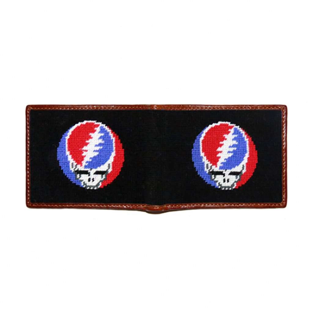 Steal Your Face Needlepoint Wallet in Black by Smathers & Branson - Country Club Prep
