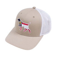 GA Flag Embroidered Pointer Trucker Hat by Southern Snap Co. - Country Club Prep