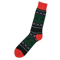 Men's Fair Isle Reindeer Socks in Black by Byford - Country Club Prep