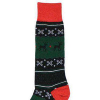 Men's Fair Isle Reindeer Socks in Black by Byford - Country Club Prep