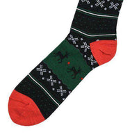 Men's Fair Isle Reindeer Socks in Black by Byford - Country Club Prep