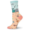 Women's Mermaid Cat Crew Socks by K. Bell Socks - Country Club Prep