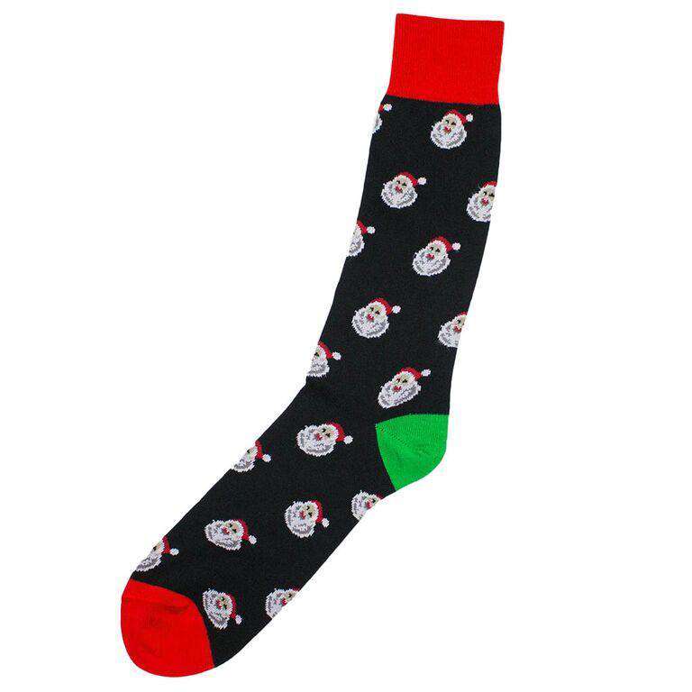 Men's Santa Socks in Black with Red by Byford - Country Club Prep