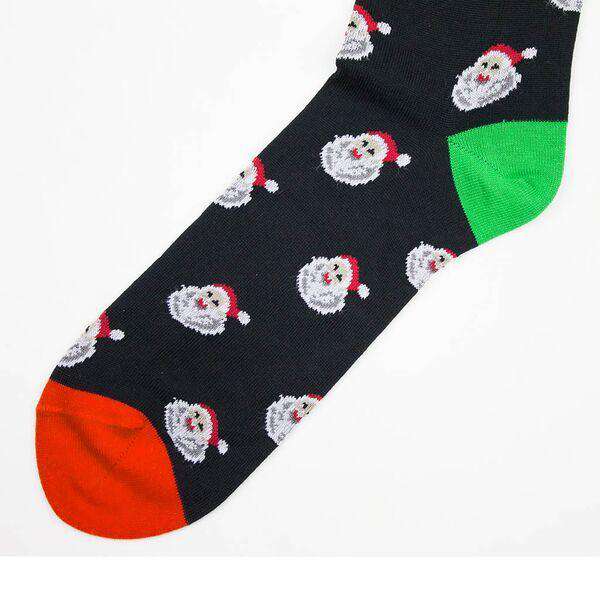 Men's Santa Socks in Black with Red by Byford - Country Club Prep