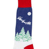 Men's Sleigh Scene Socks in Blue and White by Byford - Country Club Prep