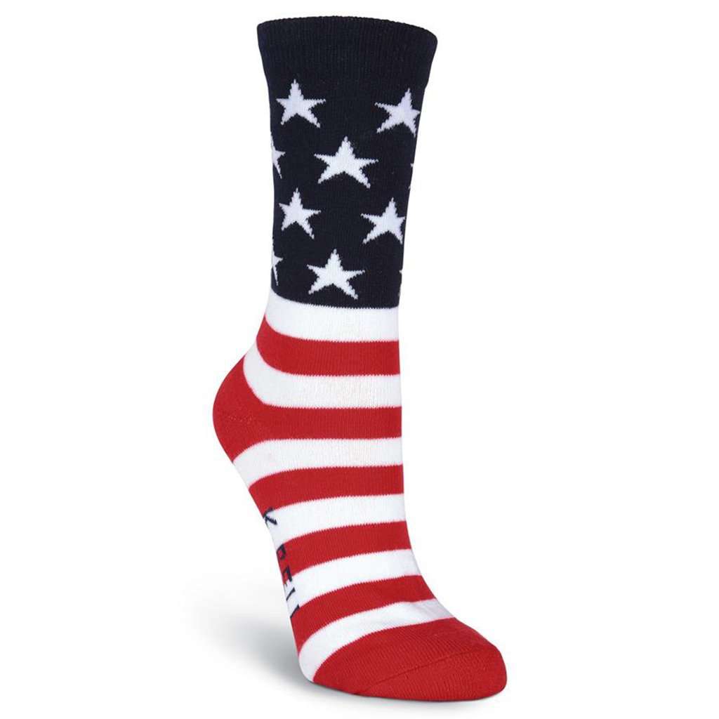 Women's Flag Socks by K. Bell Socks - Country Club Prep