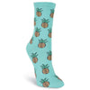 Women's Pineapple Crew Socks by K. Bell Socks - Country Club Prep