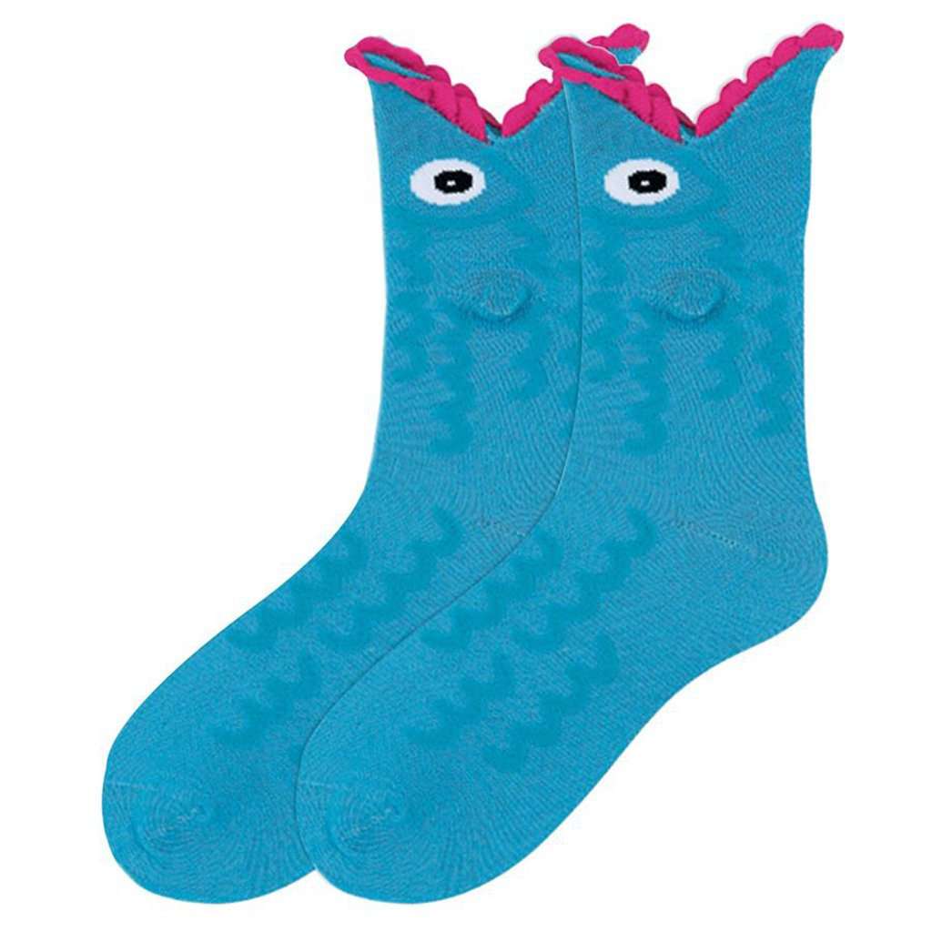 Women's Wide Mouth Fish Socks by K. Bell Socks - Country Club Prep