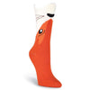 Women's Wide Mouth Fox Crew Socks by K. Bell Socks - Country Club Prep