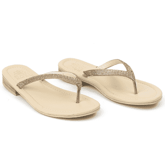 Sophie Flat in Champagne by Savi Resort Wear - Country Club Prep