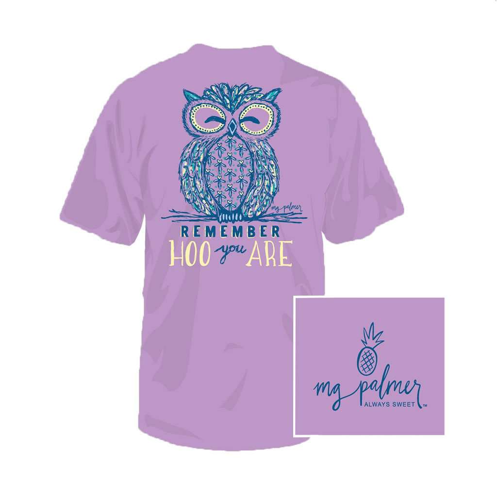 YOUTH Hoo Are You Tee in Lavender by MG Palmer - Country Club Prep
