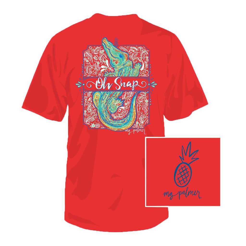 Oh Snap Tee in Deep Coral by MG Palmer - Country Club Prep