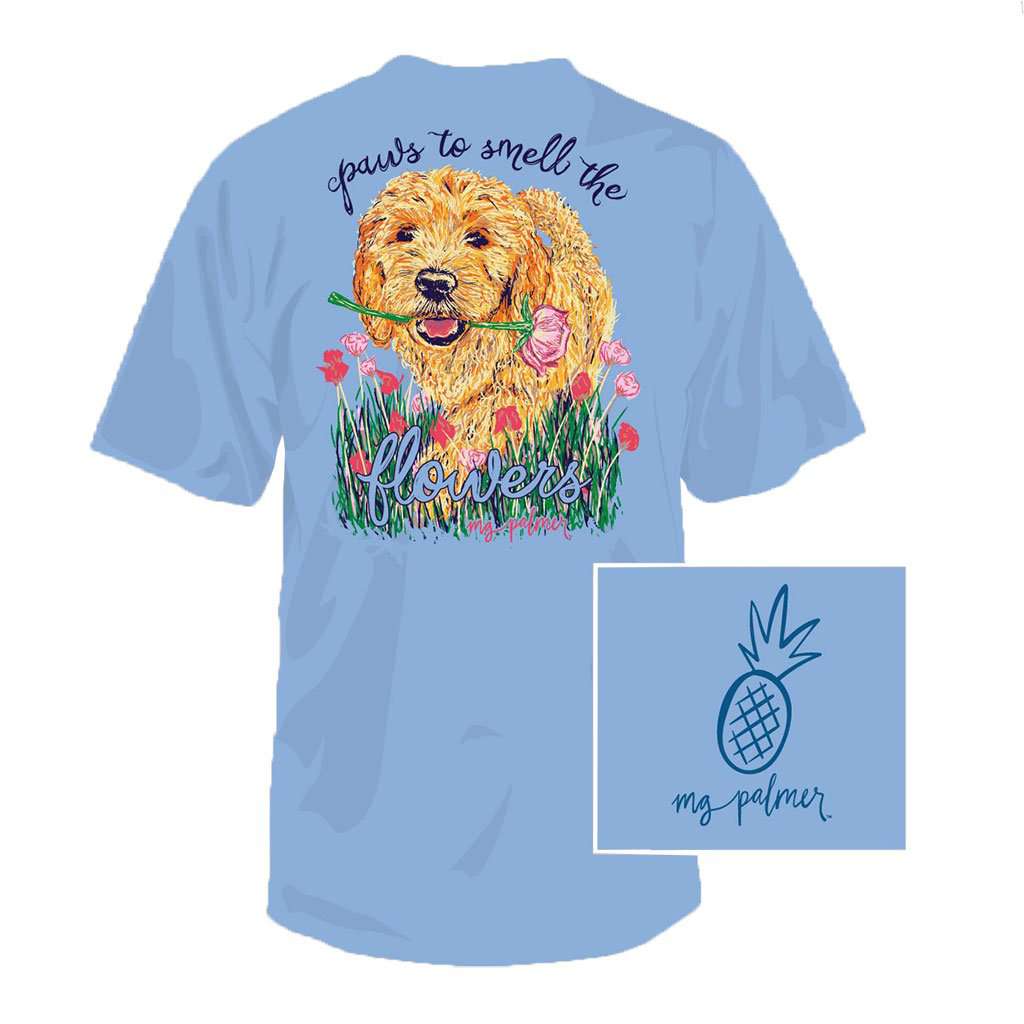 Rose Bud Tee in Sky Blue by MG Palmer - Country Club Prep