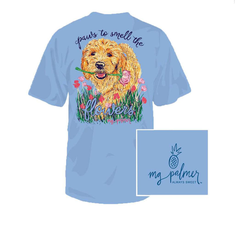 YOUTH Rose Bud Tee in Sky Blue by MG Palmer - Country Club Prep