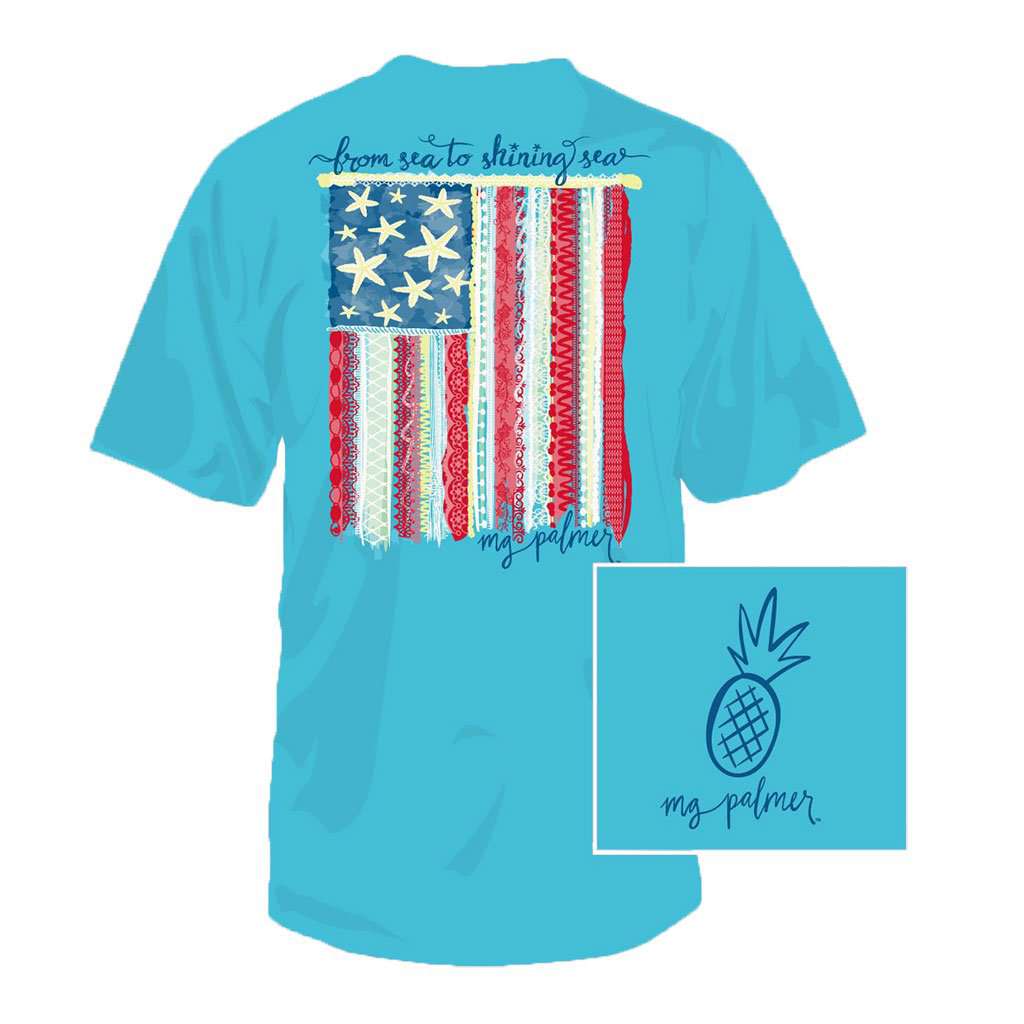 Sea to Shining Sea Tee in Pool by MG Palmer - Country Club Prep