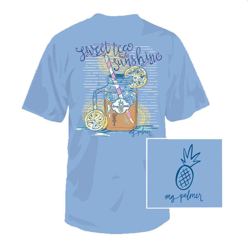 Sweet Tea & Sunshine Tee in Sky Blue by MG Palmer - Country Club Prep