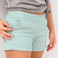 Fractured Lines Brighton Short in Ocean Green by Southern Marsh - Country Club Prep